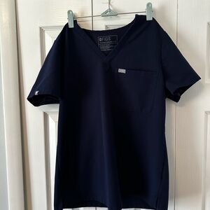 Figs Women's Navy V-Neck Scrub Top